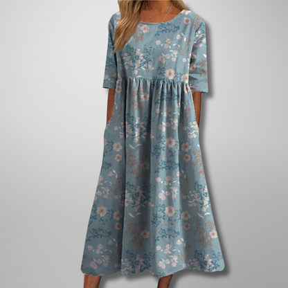 Vestido midi para mujer con estampado floral