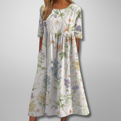 Vestido midi para mujer con estampado floral