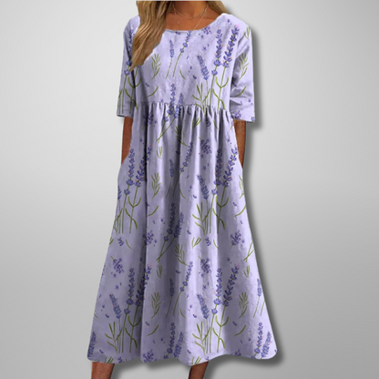 Vestido midi para mujer con estampado floral