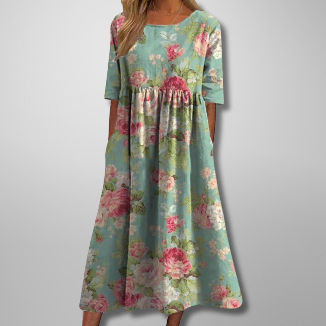 Vestido midi para mujer con estampado floral