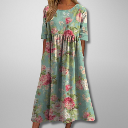 Vestido midi para mujer con estampado floral