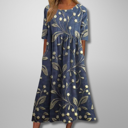 Vestido midi para mujer con estampado floral