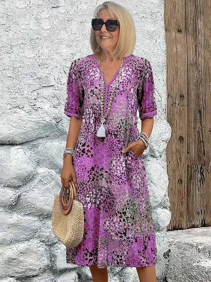 Vestido midi para mujer con estampado gráfico abstracto