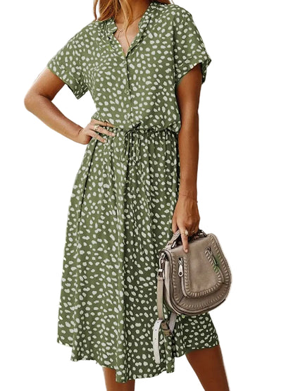 Vestido midi para mujer con estampado moteado