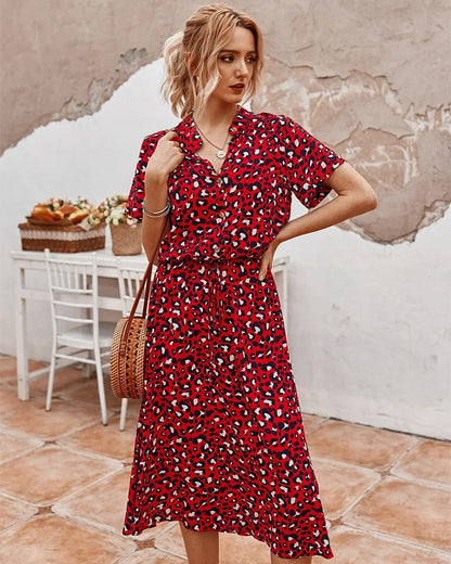 Vestido midi para mujer con estampado moteado