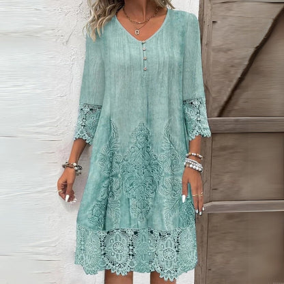 Vestido recto para mujer con encaje