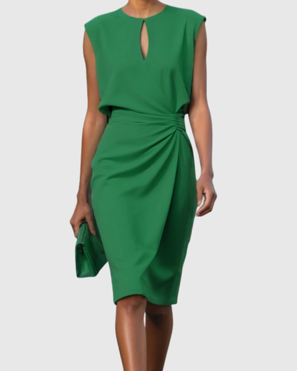 Vestido sin mangas para mujer hasta la rodilla con abertura tipo lágrima