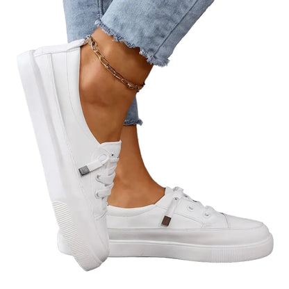 Zapatillas con plataforma para mujer sin cordones con cordones elásticos