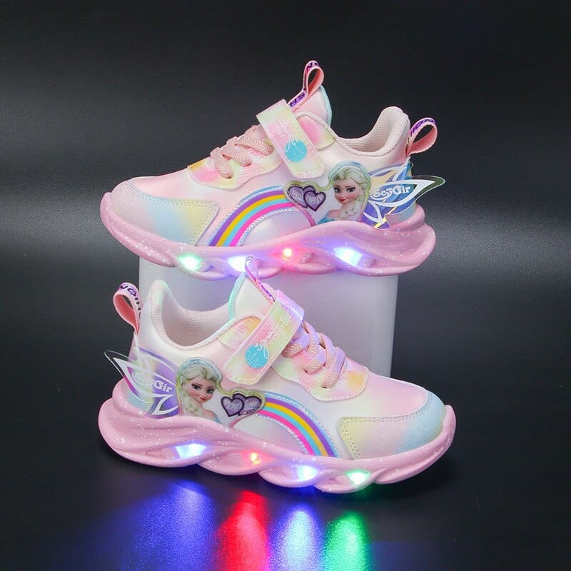 Zapatillas de corte bajo para niñas con mediasuela LED