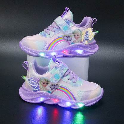Zapatillas de corte bajo para niñas con mediasuela LED