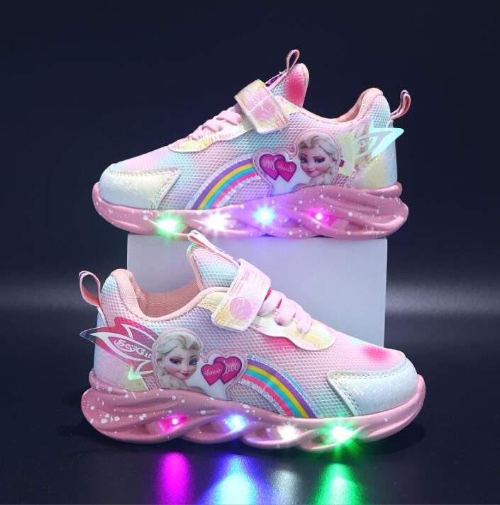 Zapatillas de corte bajo para niñas con mediasuela LED