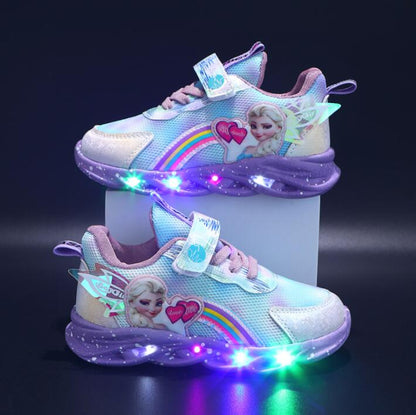 Zapatillas de corte bajo para niñas con mediasuela LED