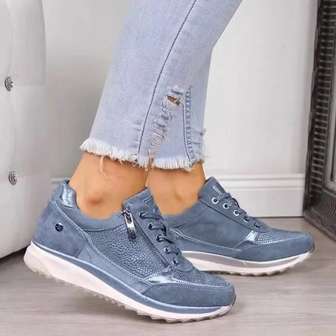 Zapatillas de mujer de corte bajo con sistema de doble cierre