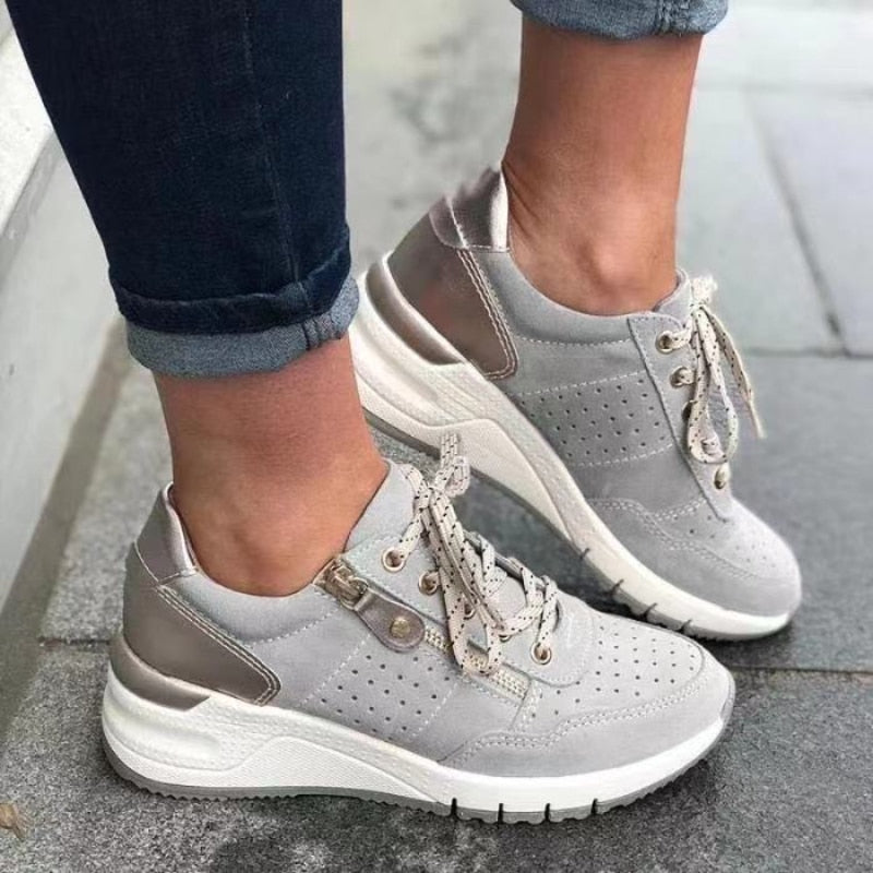 Zapatillas de plataforma para mujer con sistema de doble cierre