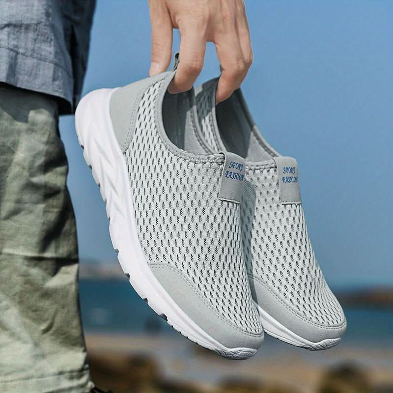 Zapatillas sin cordones de malla para hombre