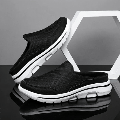 Zapatillas sin talón para hombre con parte superior de malla