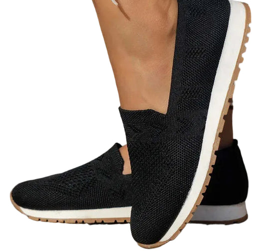 Zapatillas slip-on para mujer con parte superior de malla texturizada