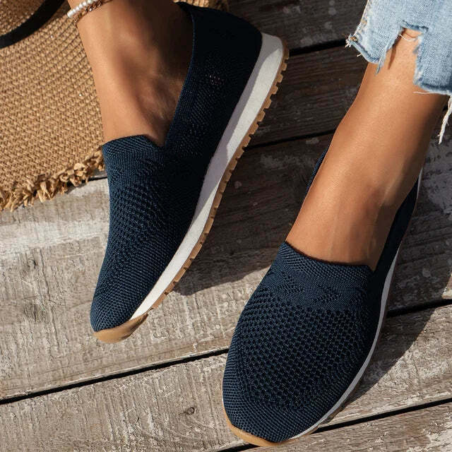 Zapatillas slip-on para mujer con parte superior de malla texturizada