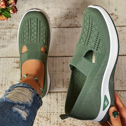 Zapatos de meter para mujer con parte superior de tejido de punto