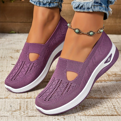 Zapatos de meter para mujer con parte superior de tejido de punto