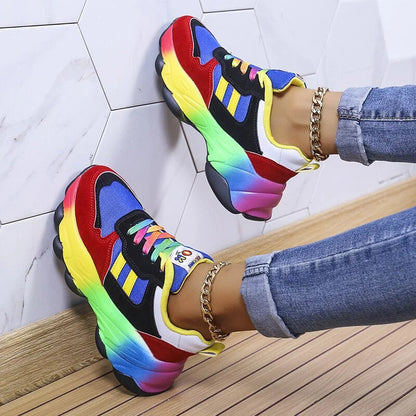 Zapatos de mujer de corte bajo con plataforma y paneles de malla