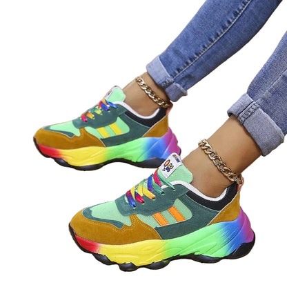 Zapatos de mujer de corte bajo con plataforma y paneles de malla