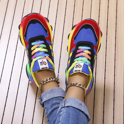 Zapatos de mujer de corte bajo con plataforma y paneles de malla