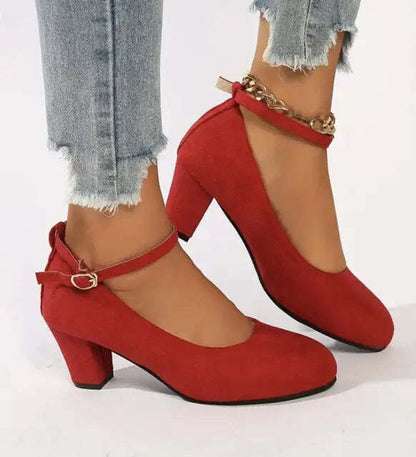 Zapatos de tacón para mujer con tira al tobillo