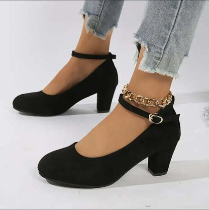 Zapatos de tacón para mujer con tira al tobillo