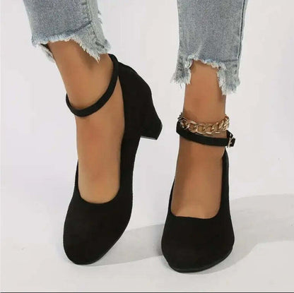Zapatos de tacón para mujer con tira al tobillo