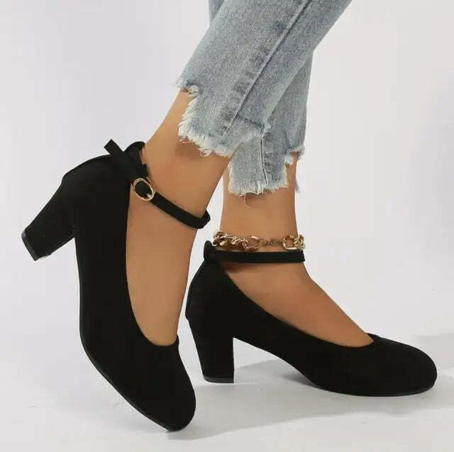 Zapatos de tacón para mujer con tira al tobillo
