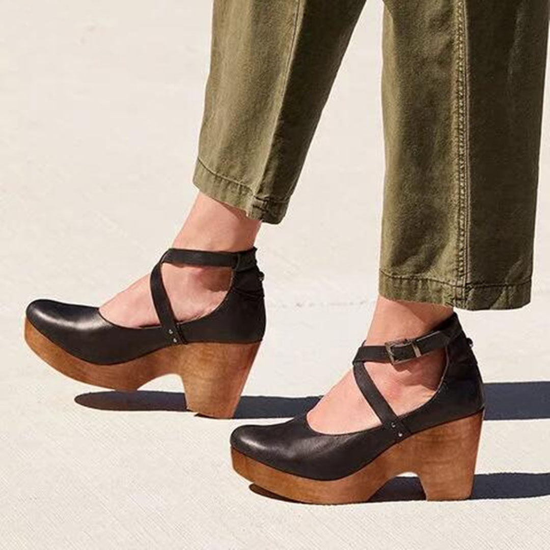 Zapatos para mujer con plataforma y correa al tobillo