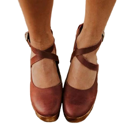 Zapatos para mujer con plataforma y correa al tobillo