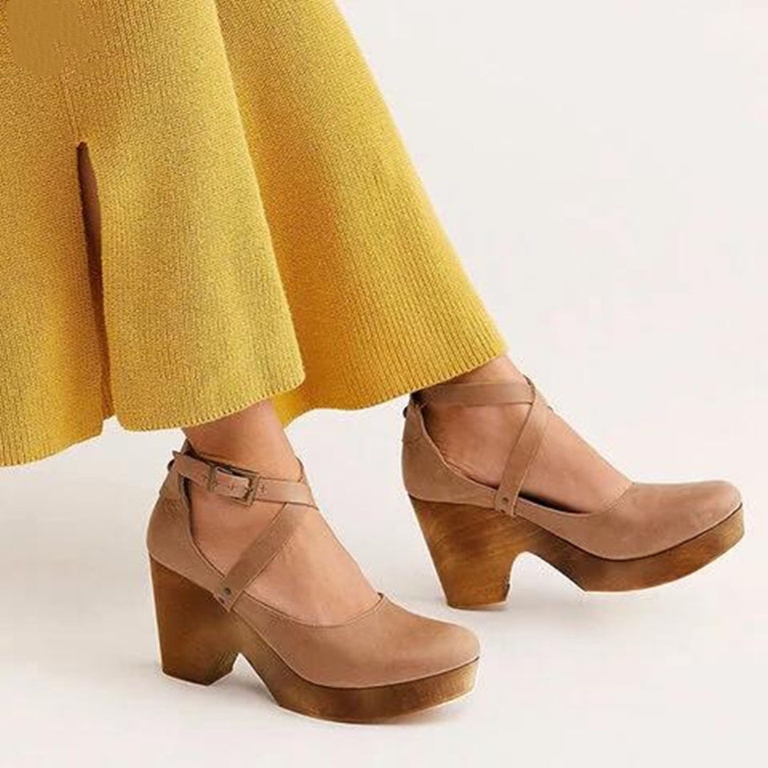 Zapatos para mujer con plataforma y correa al tobillo