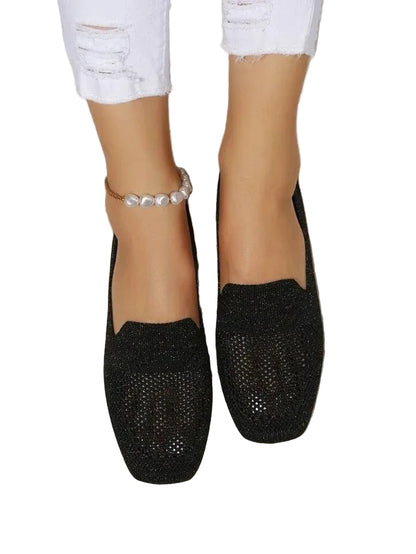 Zapatos planos de punto slip-on mujer