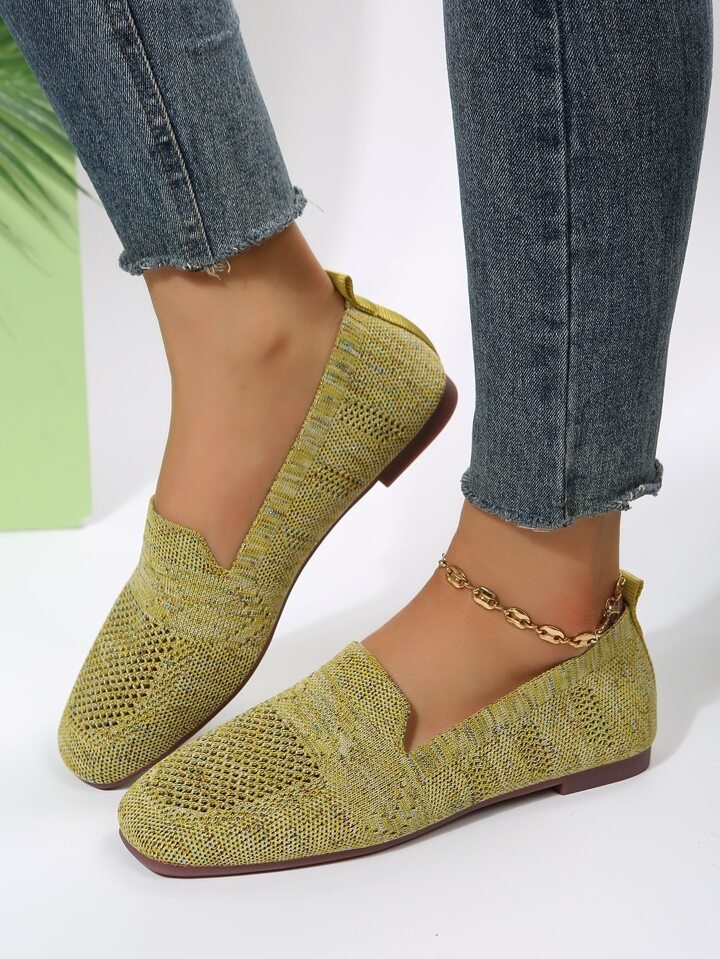 Zapatos planos de punto slip-on mujer