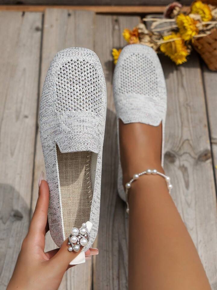 Zapatos planos de punto slip-on mujer