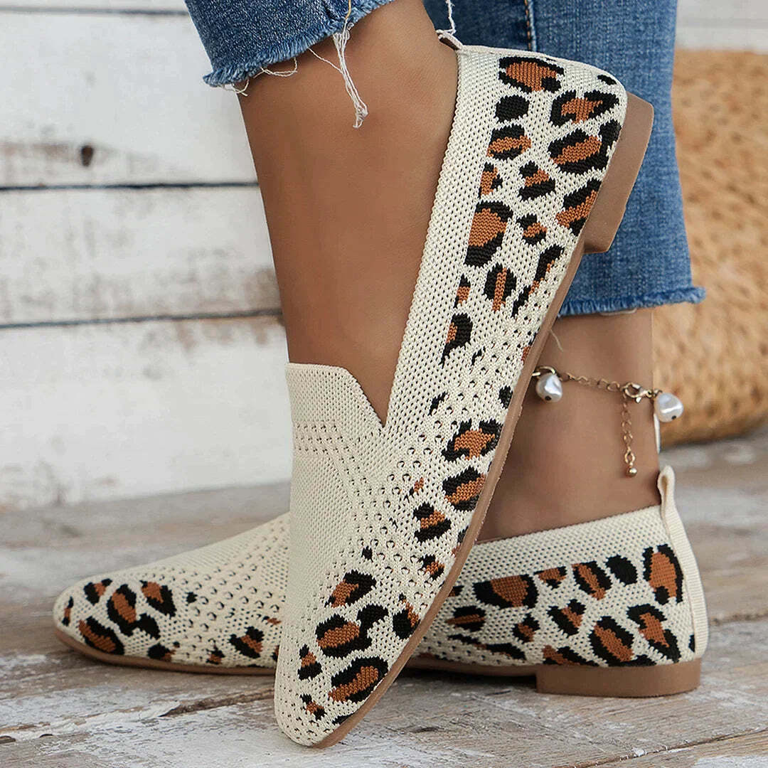 Zapatos planos de punto slip-on mujer