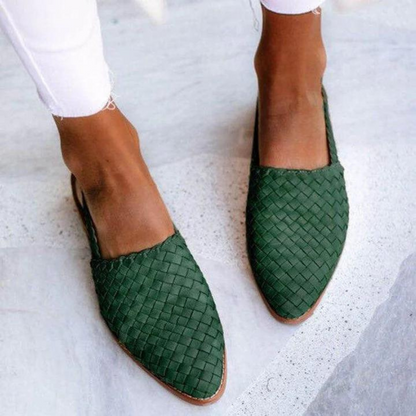 Zapatos planos destalonados para mujer con punta puntiaguda