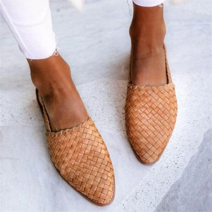 Zapatos planos destalonados para mujer con punta puntiaguda