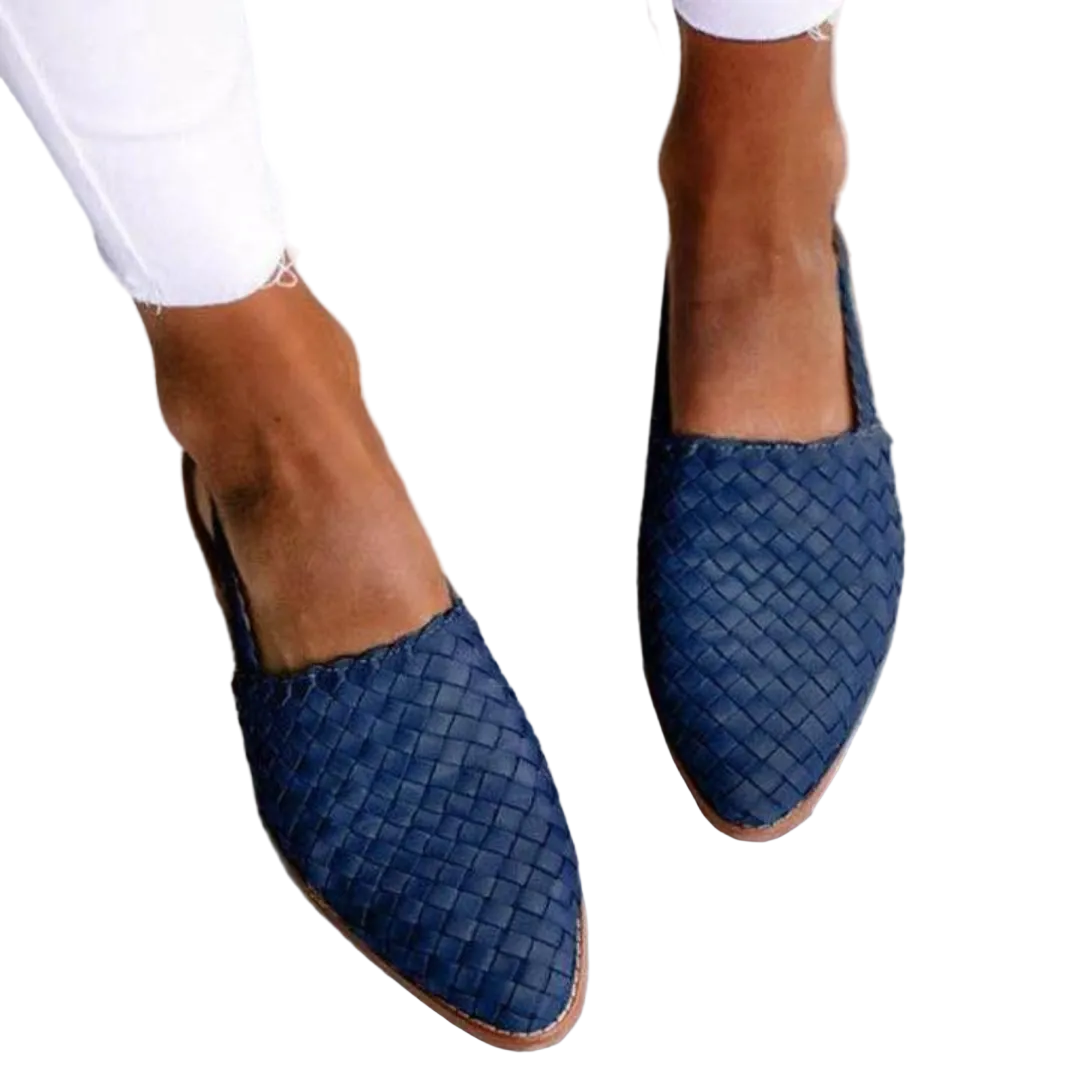 Zapatos planos destalonados para mujer con punta puntiaguda