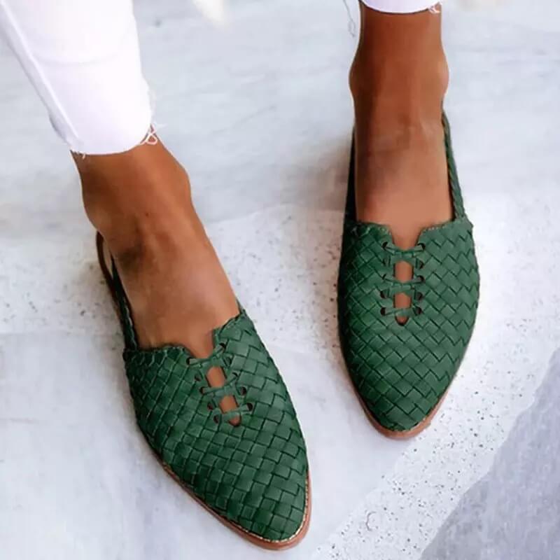 Zapatos planos tipo slip-on para mujer con puntera puntiaguda