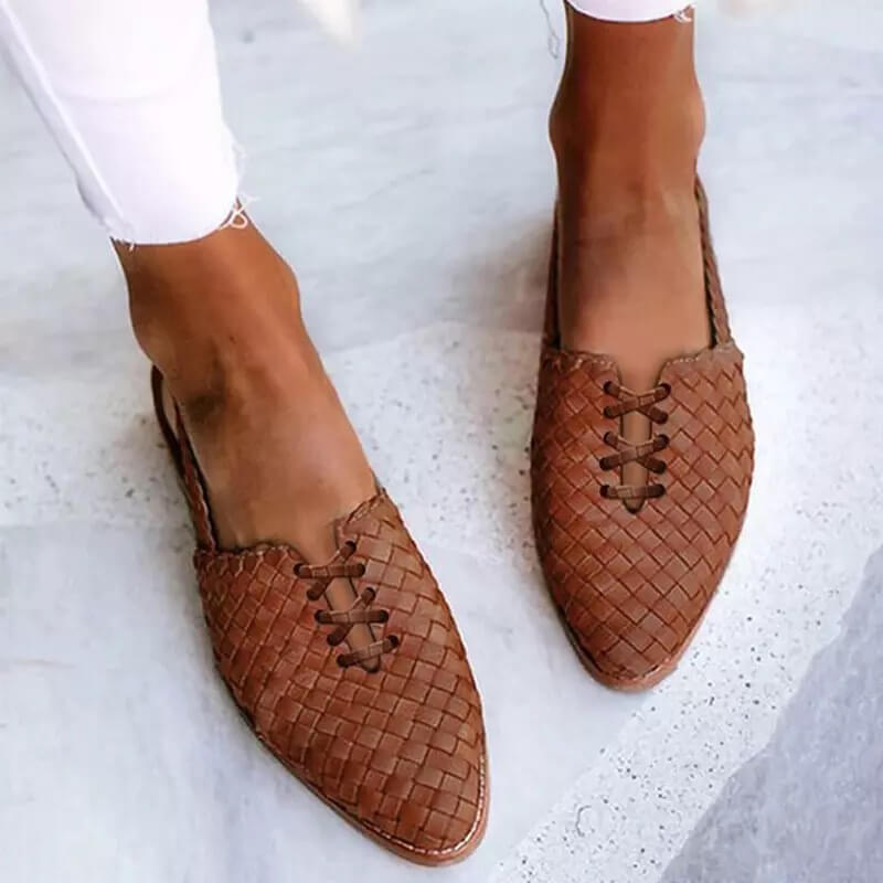 Zapatos planos tipo slip-on para mujer con puntera puntiaguda
