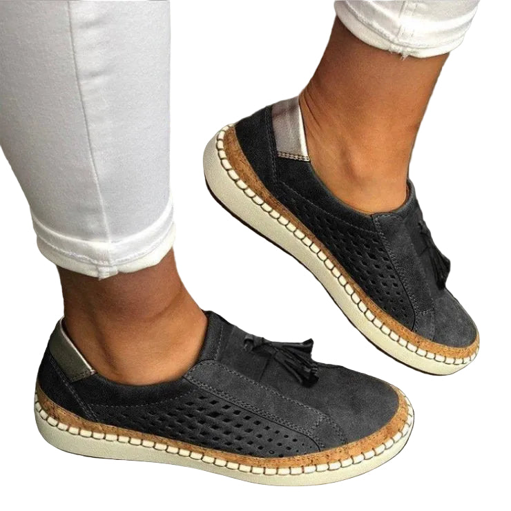 Zapatos sin cordones para mujer con borla