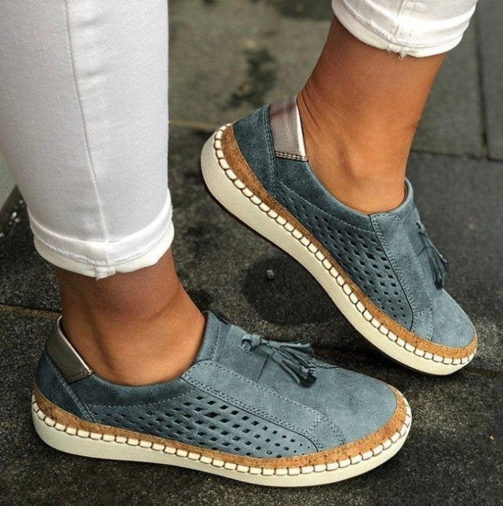Zapatos sin cordones para mujer con borla