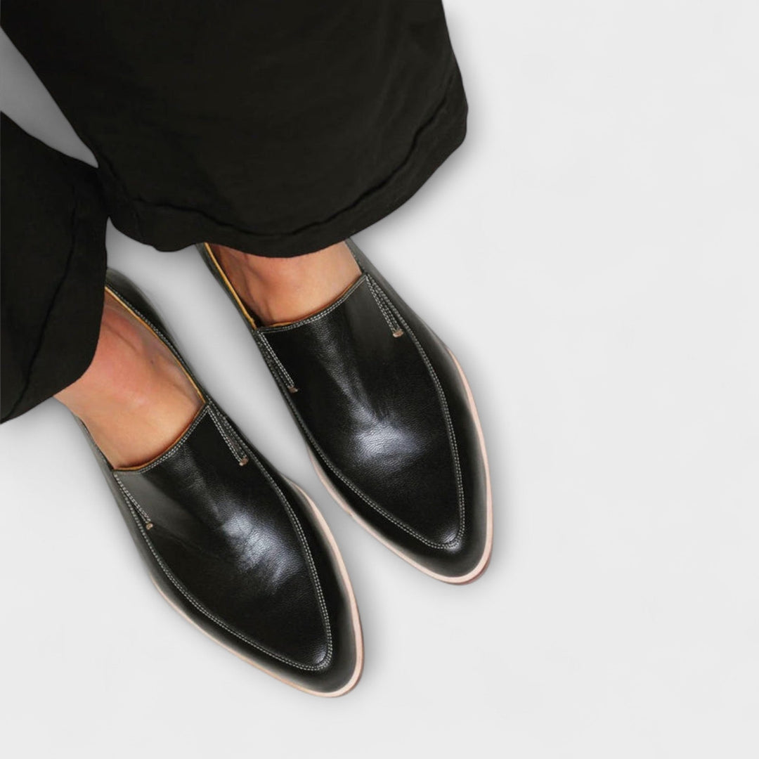 Zapatos sin cordones para mujer de punta fina con tacón bajo