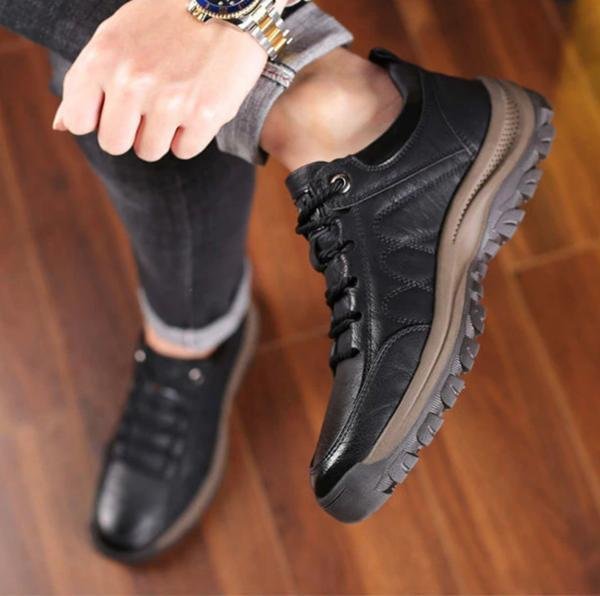 Zapatos texturizados con cordones para hombre
